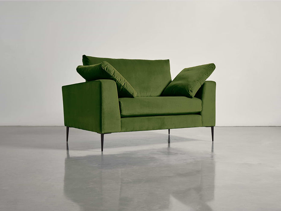 Milano Loveseat Moss Cotton Velvet