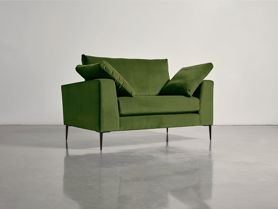 Milano Loveseat Moss Cotton Velvet