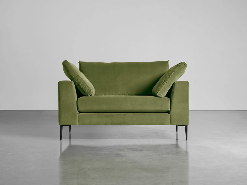 Milano Loveseat Moss Cotton Velvet
