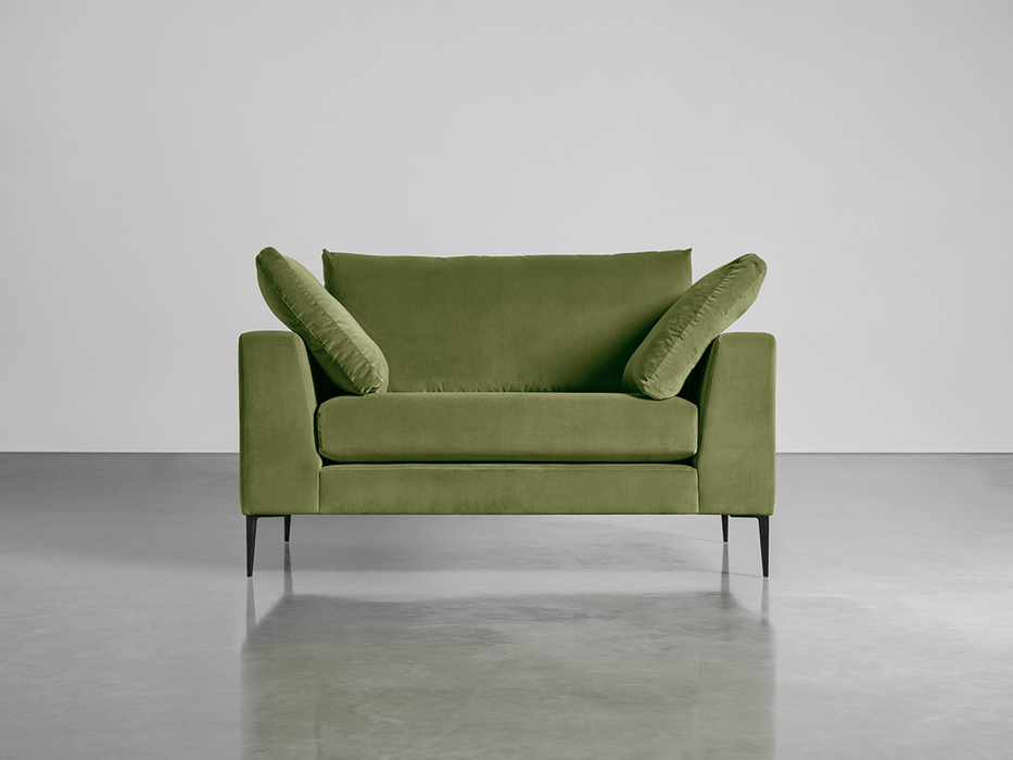 Milano Loveseat Moss Cotton Velvet