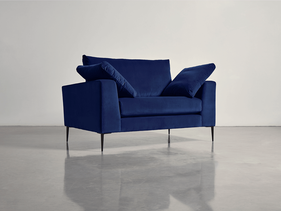 Milano Loveseat Navy Cotton Velvet