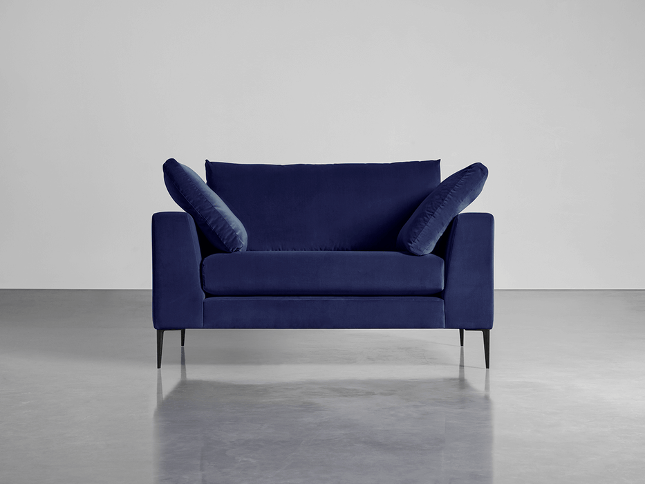 Milano Loveseat Navy Cotton Velvet