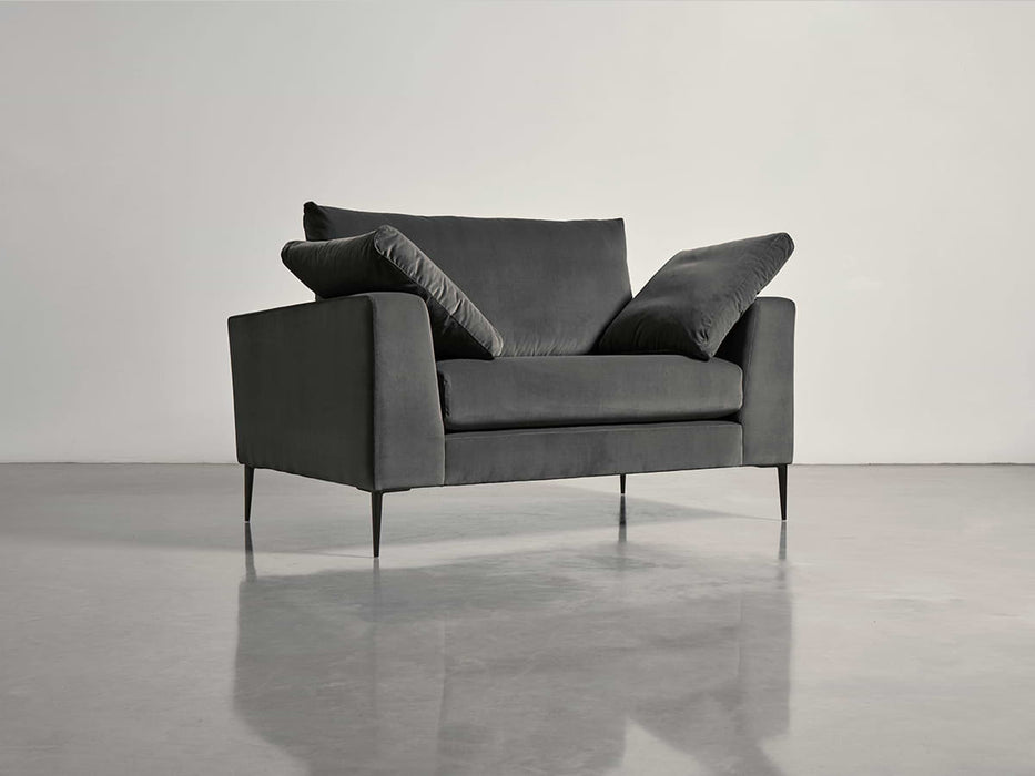 Milano Loveseat Slate Cotton Velvet