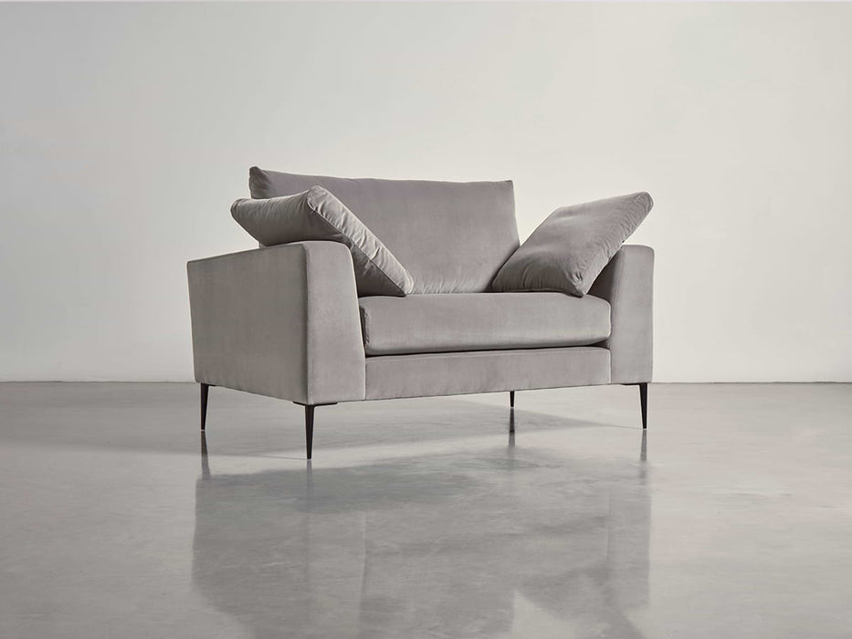 Milano Loveseat Swedish Grey Cotton Velvet