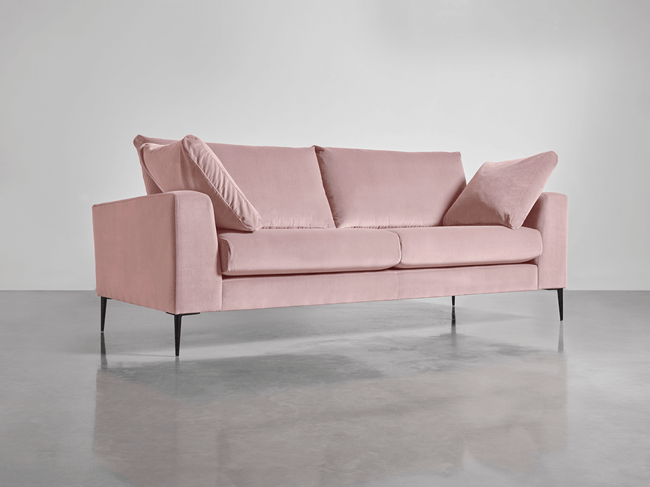 Milano Grand Sofa Blush Cotton Velvet