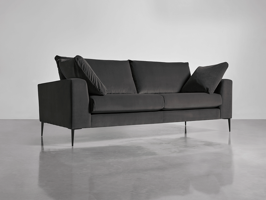 Milano Grand Sofa Slate Cotton Velvet