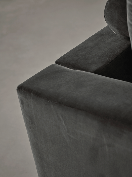 Milano Grand Sofa Slate Cotton Velvet