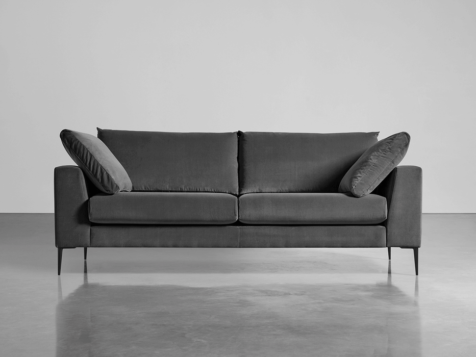 Milano Grand Sofa Slate Cotton Velvet