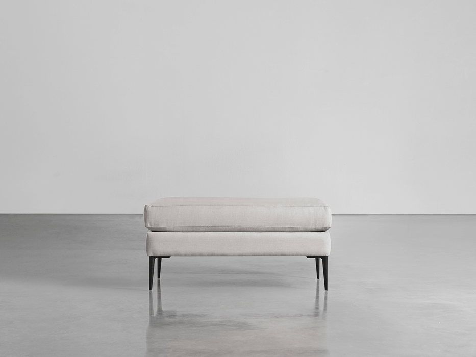Milano Ottoman Ash Linen Cotton Blend