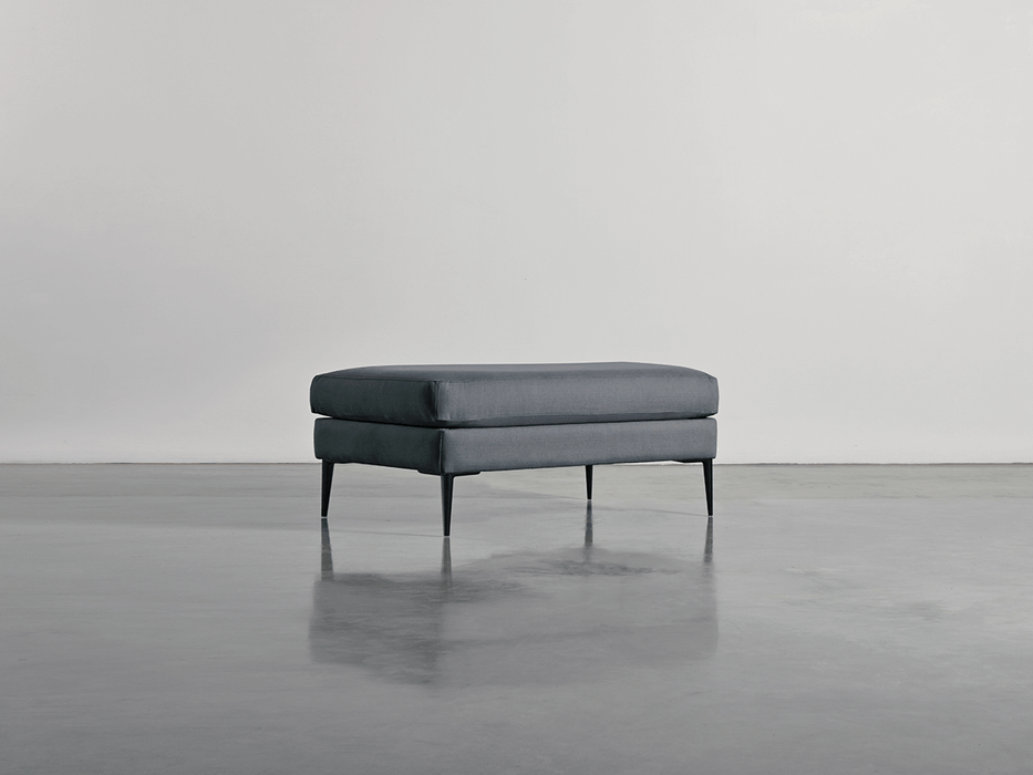 Milano Ottoman French Blue Linen Cotton Blend