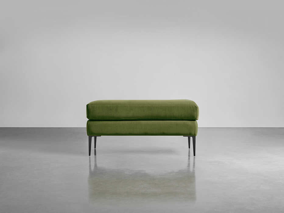 Milano Ottoman Moss Cotton Velvet