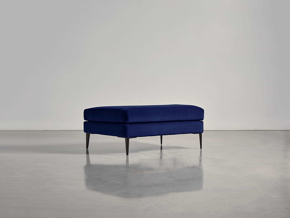 Milano Ottoman Navy Cotton Velvet