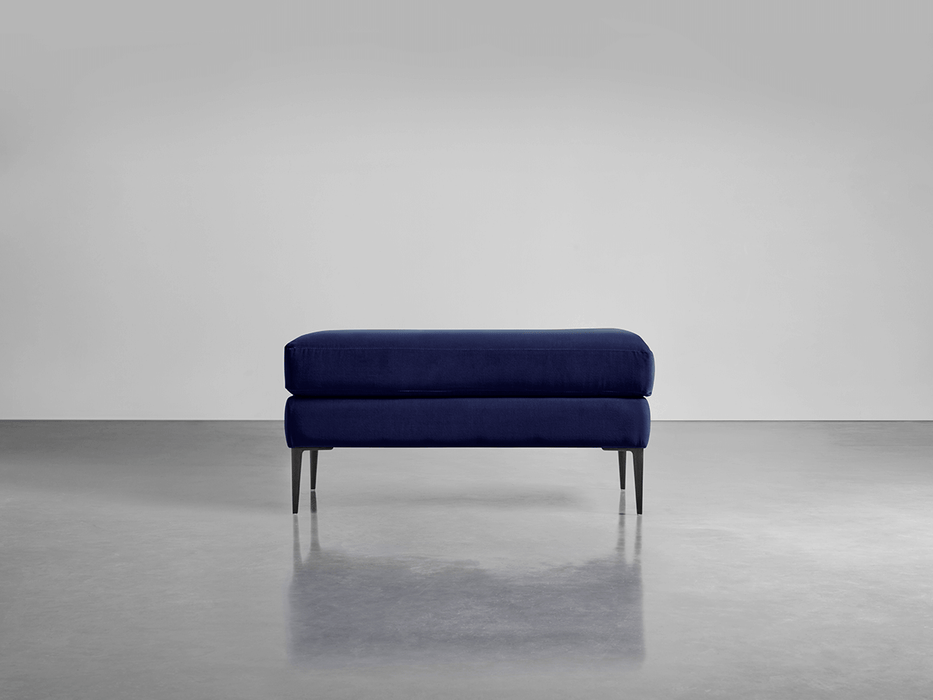 Milano Ottoman Navy Cotton Velvet