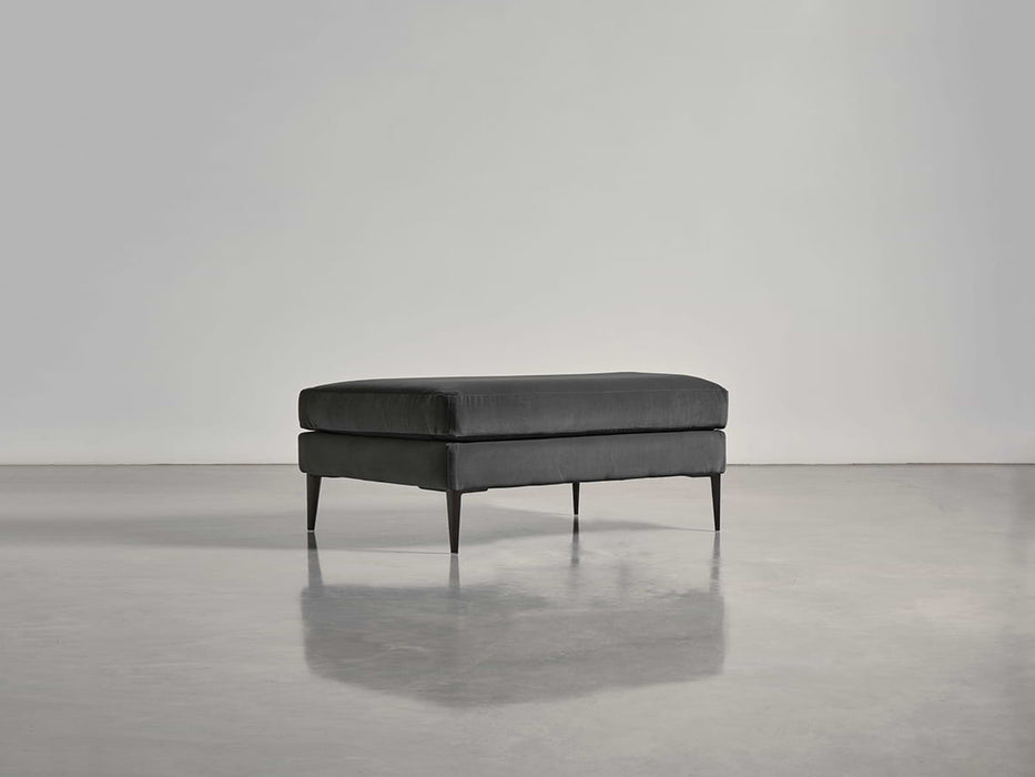 Milano Ottoman Slate Cotton Velvet
