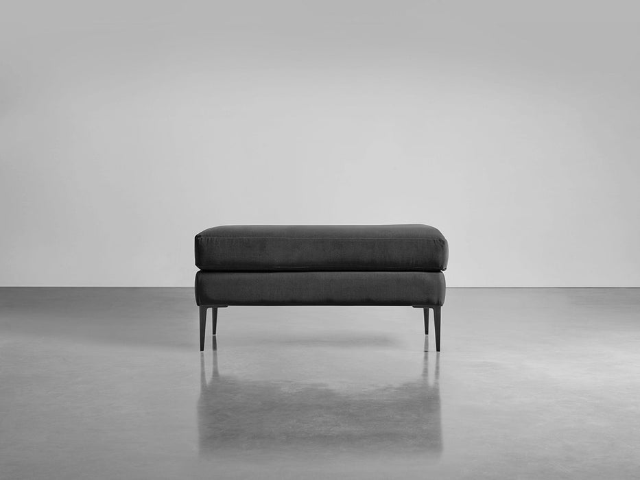 Milano Ottoman Slate Cotton Velvet