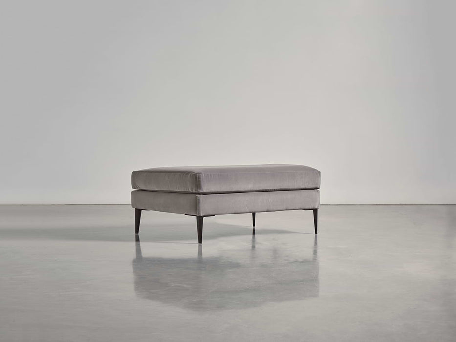 Milano Ottoman Swedish Grey Cotton Velvet