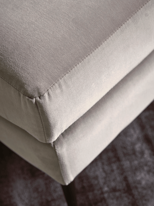 Milano Ottoman Swedish Grey Cotton Velvet