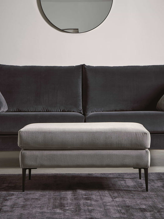 Milano Ottoman Navy Cotton Velvet