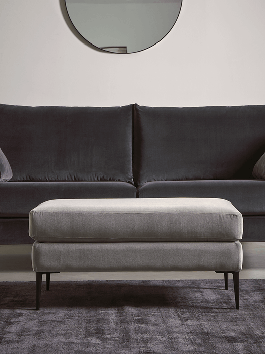 Milano Ottoman Ash Linen Cotton Blend