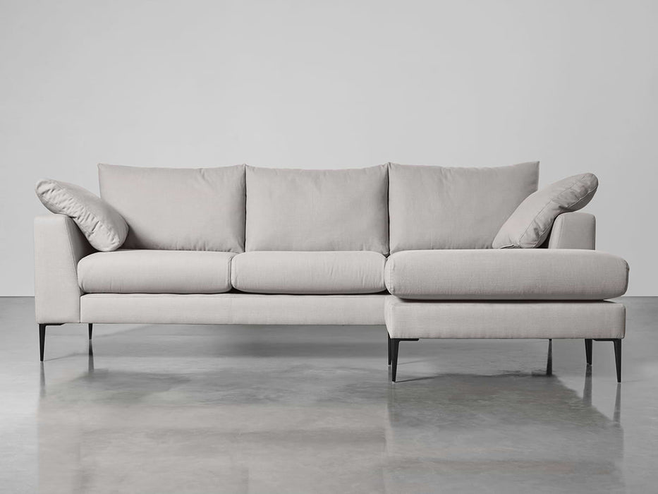 Milano Grand Chaise Sofa Ash Linen Cotton Blend