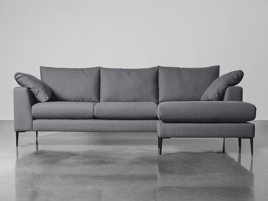 Milano Grand Chaise Sofa Flint Linen Cotton Blend