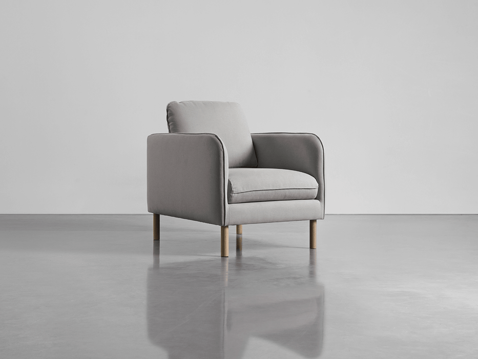 Scandi Armchair Ash Linen Cotton Blend