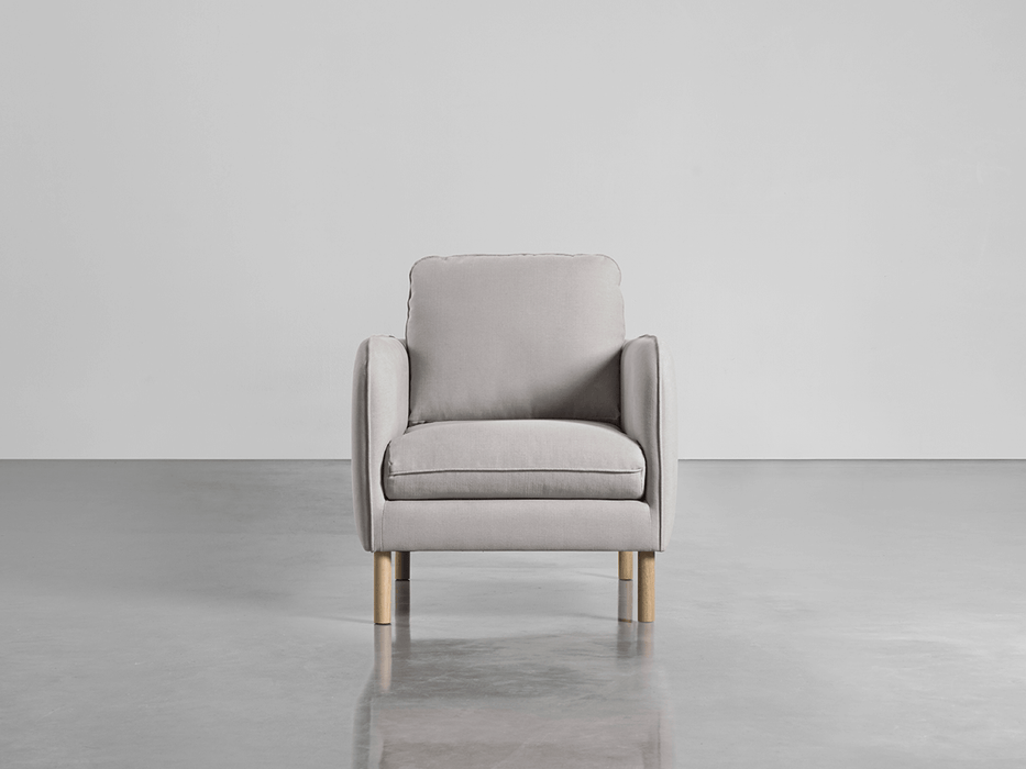 Scandi Armchair Ash Linen Cotton Blend