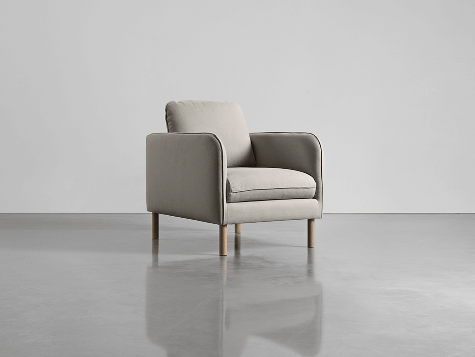Scandi Armchair Birch Linen Cotton Blend
