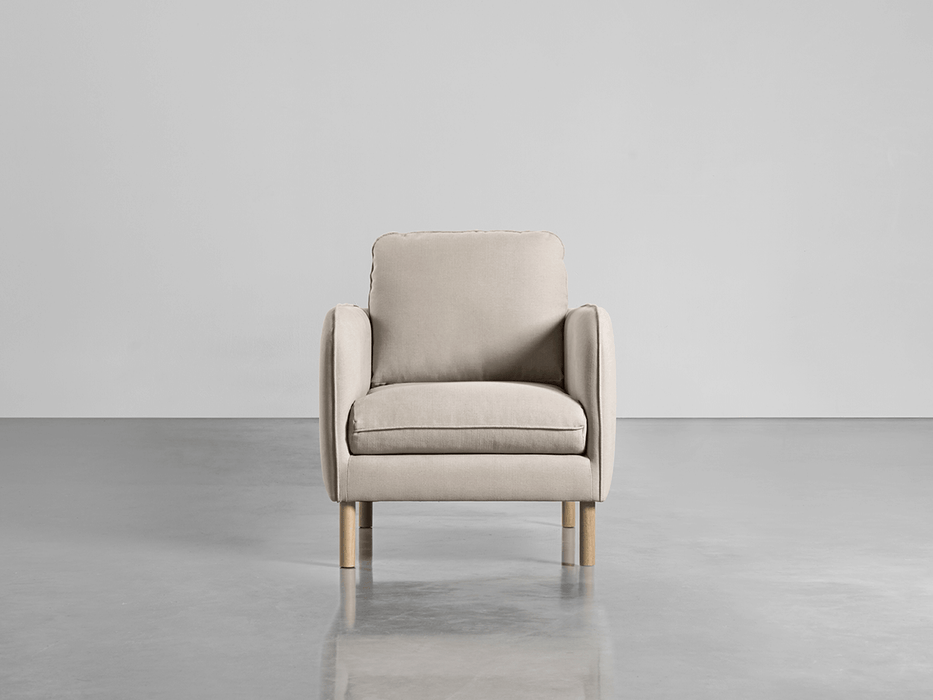 Scandi Armchair Birch Linen Cotton Blend