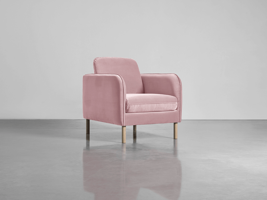 Scandi Armchair Blush Cotton Velvet
