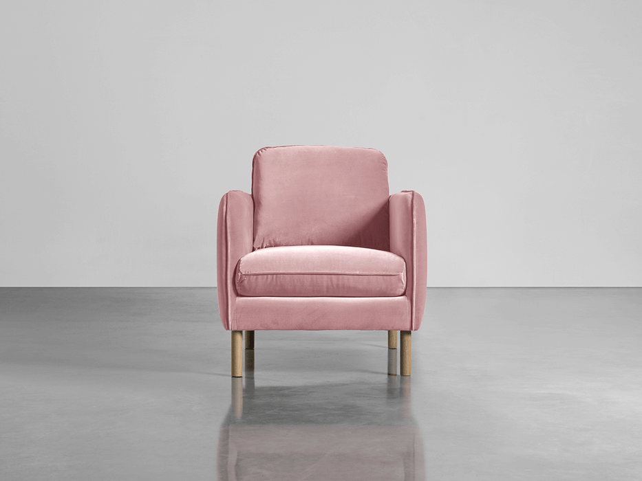 Scandi Armchair Blush Cotton Velvet