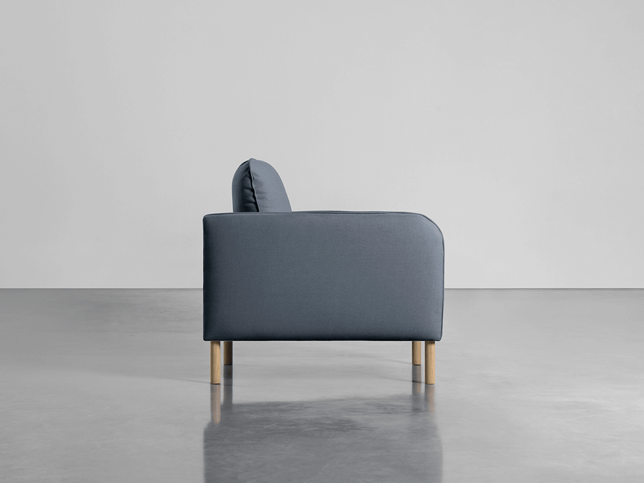 Scandi Armchair French Blue Linen Cotton Blend
