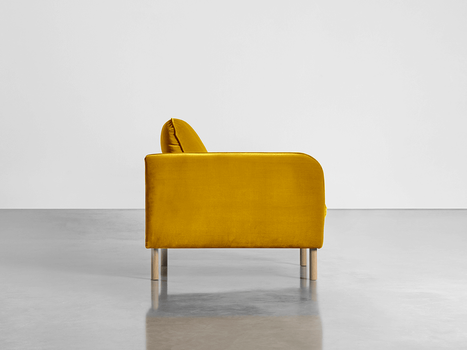 Scandi Armchair Gold Cotton Velvet