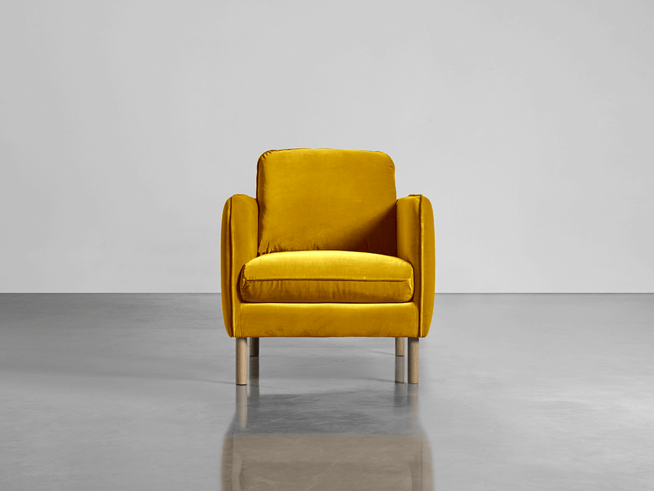 Scandi Armchair Gold Cotton Velvet
