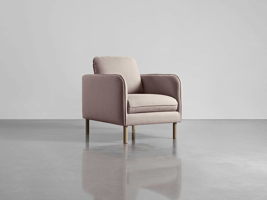 Scandi Armchair Mallow Linen Cotton Blend