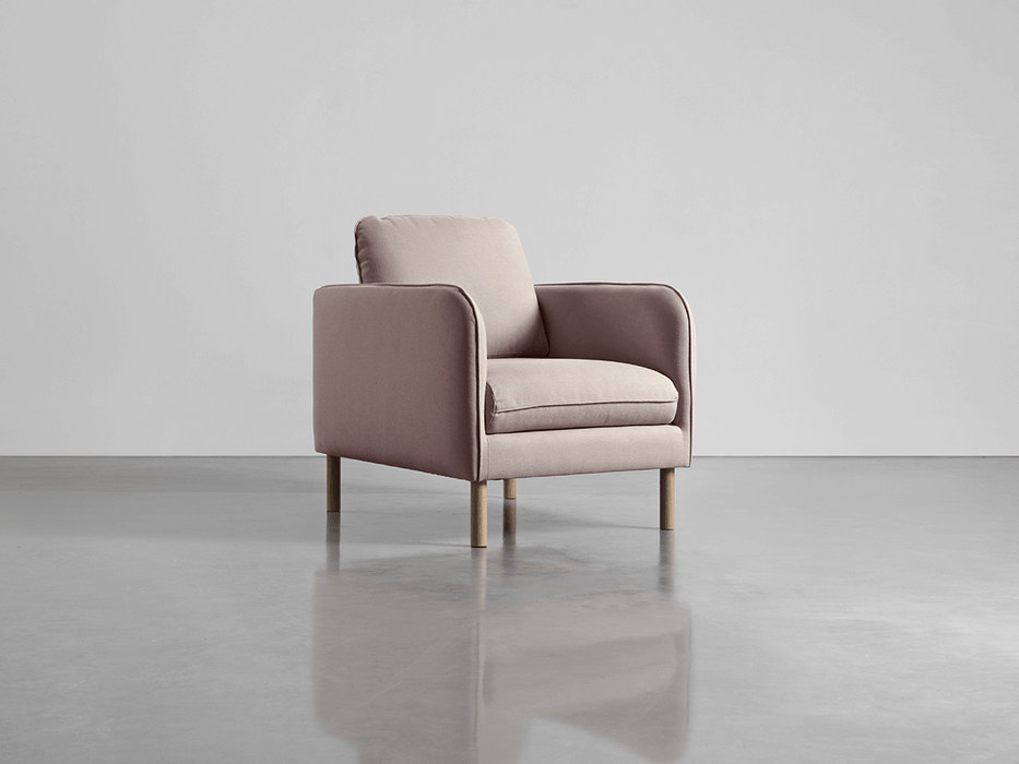 Scandi Armchair Mallow Linen Cotton Blend