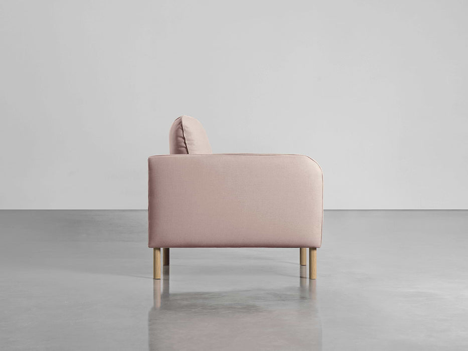 Scandi Armchair Mallow Linen Cotton Blend