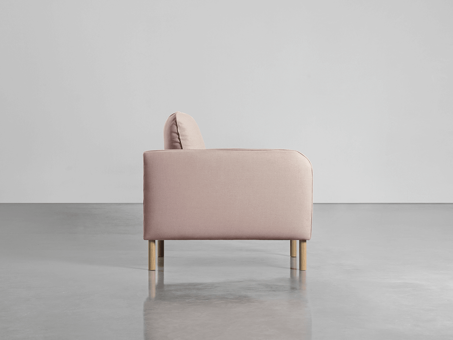 Scandi Armchair Mallow Linen Cotton Blend