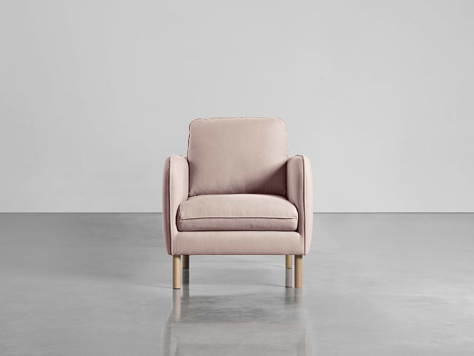 Scandi Armchair Mallow Linen Cotton Blend