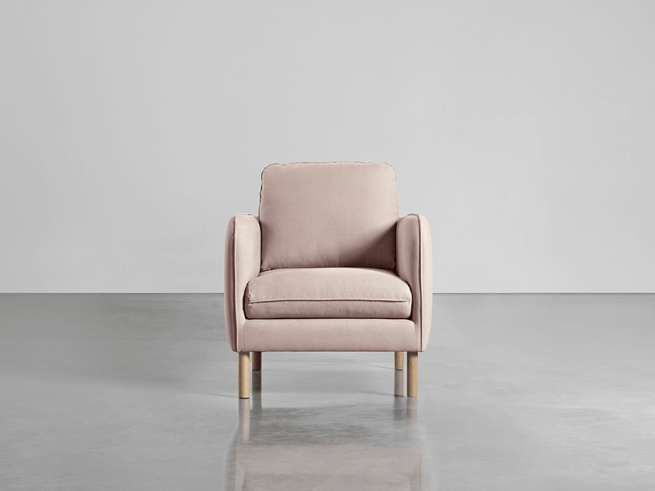 Scandi Armchair Mallow Linen Cotton Blend
