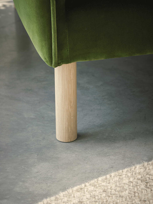 Scandi Armchair Moss Cotton Velvet