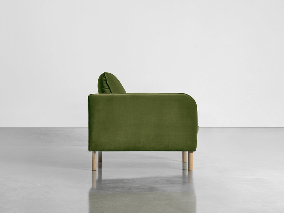 Scandi Armchair Moss Cotton Velvet