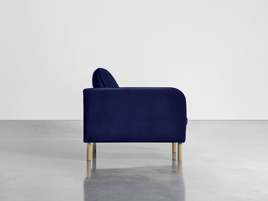 Scandi Armchair Navy Cotton Velvet