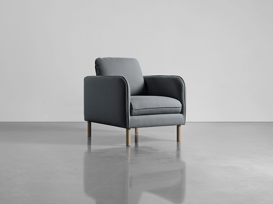 Scandi Armchair Smoke Linen Cotton Blend