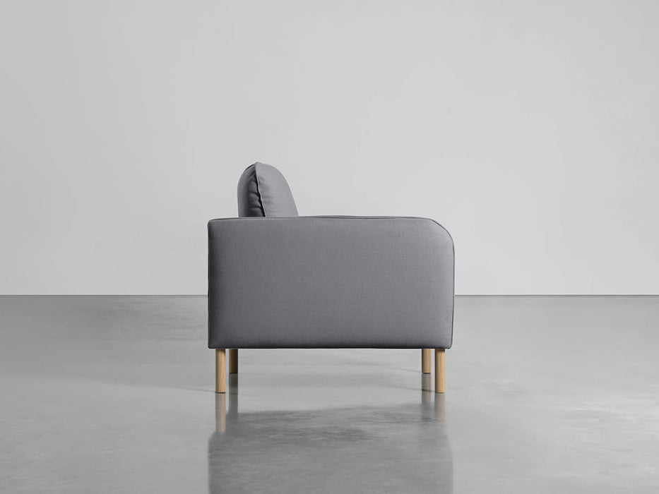 Scandi Armchair Smoke Linen Cotton Blend