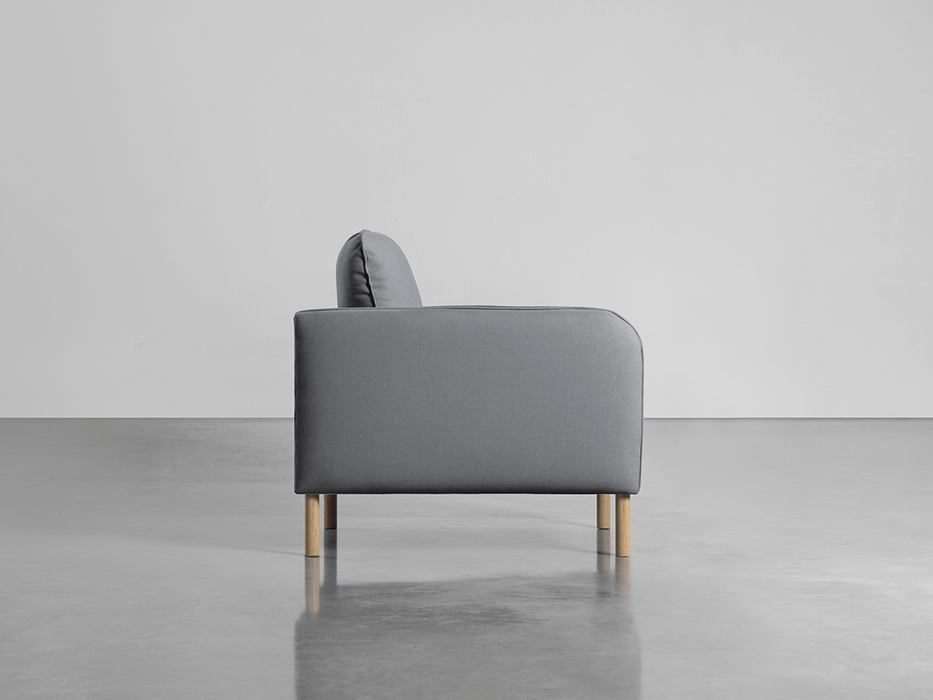 Scandi Armchair Smoke Linen Cotton Blend