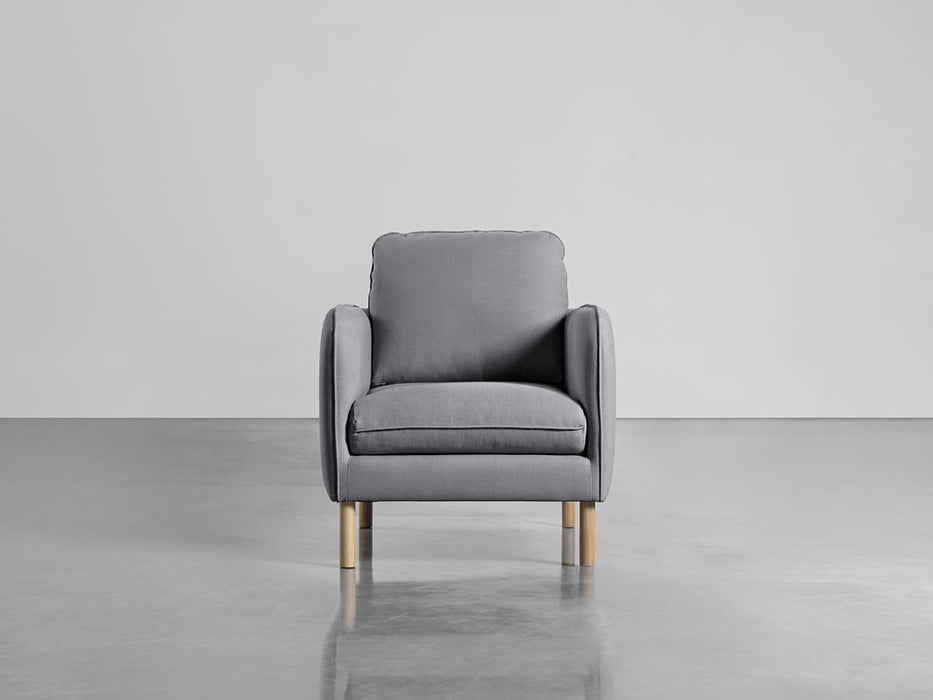 Scandi Armchair Smoke Linen Cotton Blend