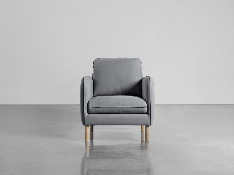 Scandi Armchair Smoke Linen Cotton Blend