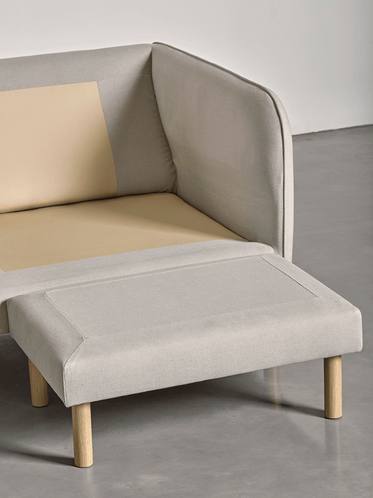 Scandi Midi Chaise Sofa Flint Linen Cotton Blend