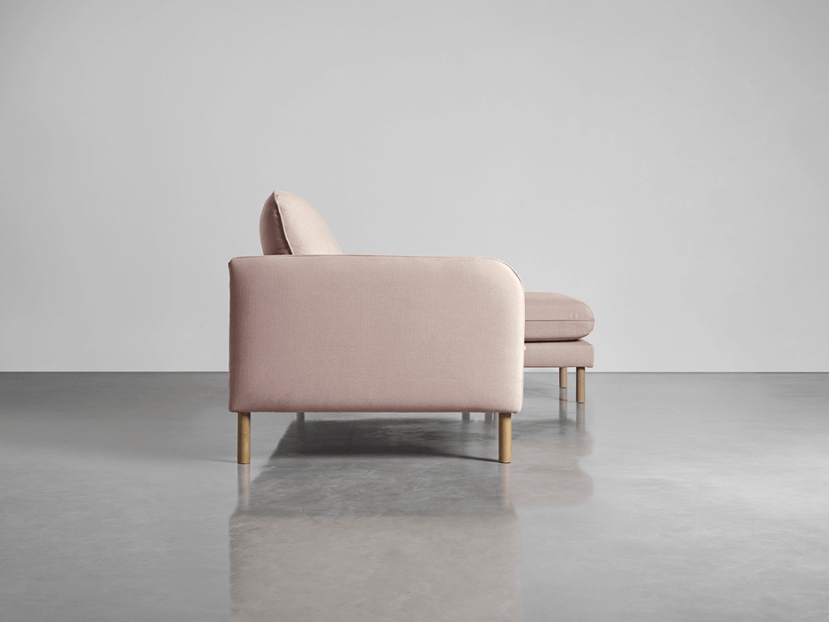 Scandi Midi Chaise Sofa Mallow Linen Cotton Blend